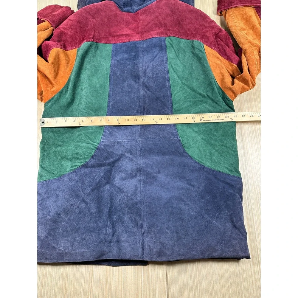 Outbrook Swing Jacket‎ Womens Medium Multicolor Leather Colorblock Hooded Toggle